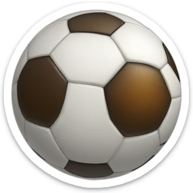 A mixture of a soccer ball and a face sticker