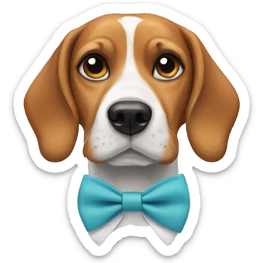 Beagle wearing a bow tie  sticker