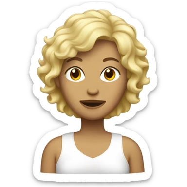 blond lesbian woman with a shaggy haircut  sticker