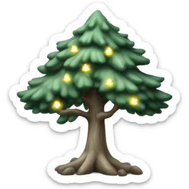 Sage green pine tree with chain lights  sticker