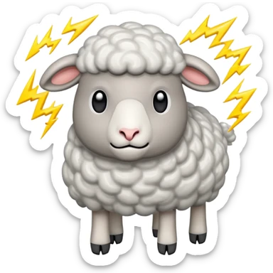 Sheep getting hit by lightning sticker