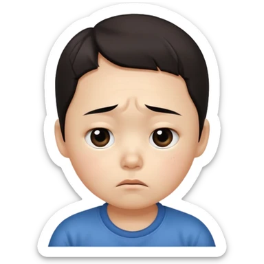 a Korean four-year-old who’s exhausted from studying sticker