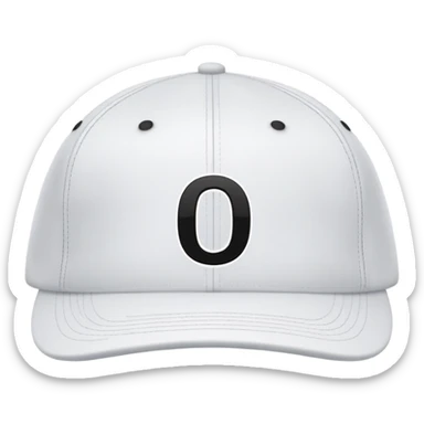 turned white cap with black number “0” on it sticker