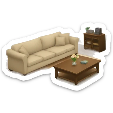 Large beige living room sticker