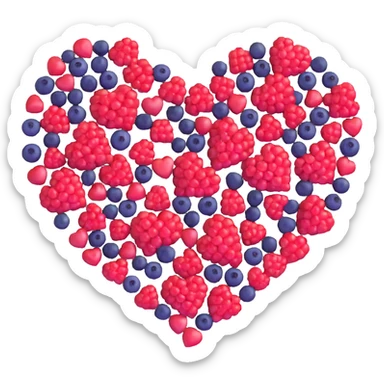 heart shape made out of berries sticker