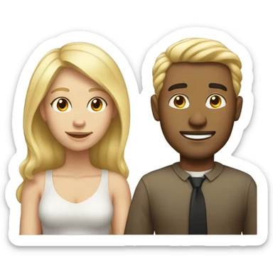 Lightskin man and blonde woman couple sticker