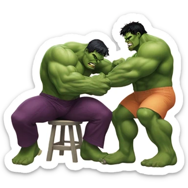the hulk spanking a peach  sticker