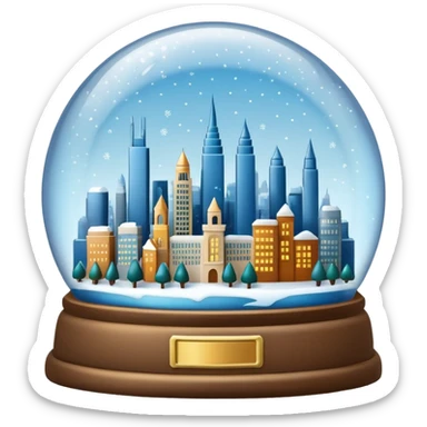 City skyline globe sticker