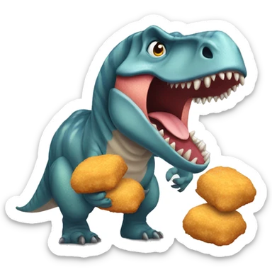 Dino eating Dino nuggets  sticker