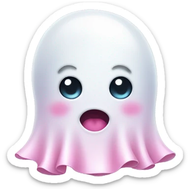 cute ghost with pink bow sticker