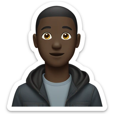 Black Labrador with two white teenage boys both boys have brown hair  sticker