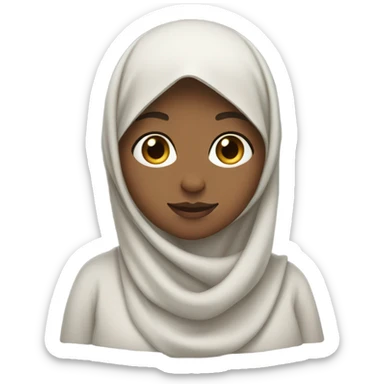Girl with floaty hijab and some hair showing  sticker