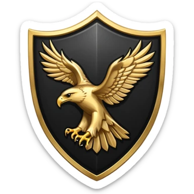 Hawk shield emblem in black and gold sticker