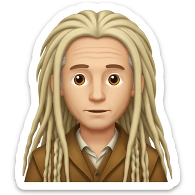 Biały merzcyzna długie dredy sticker