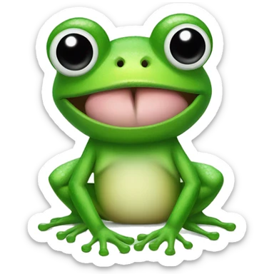 frog with fake eyelashes and acrylic nails  sticker