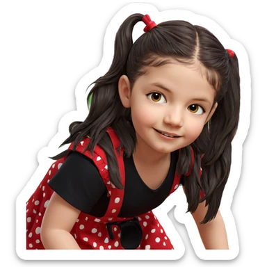 smiling girl with twintails sticker