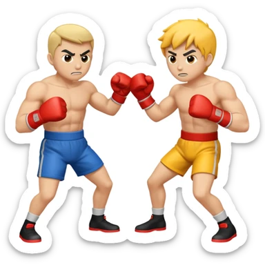 fight cartoon sticker