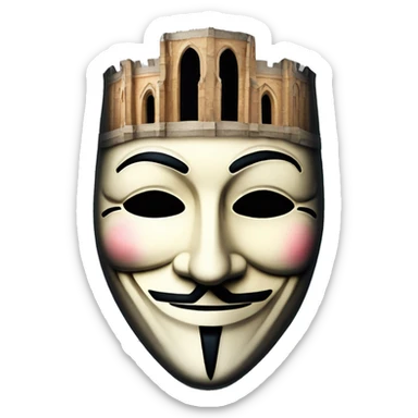 guy fawkes mask made of st basils cathedral sticker