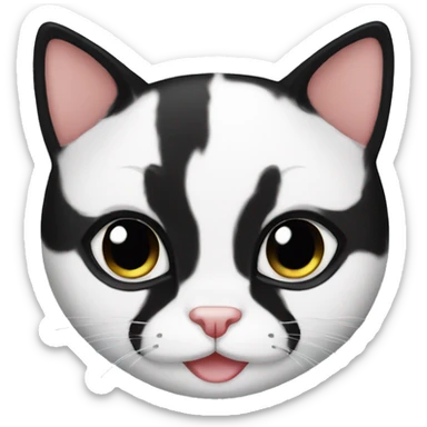 Cute tuxedo cat face sticker