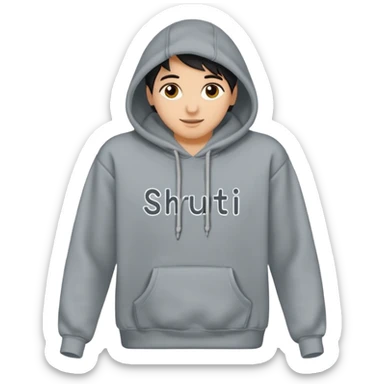 Make a hoodie with shruti written on it with exact spelling and only hoodie without model sticker