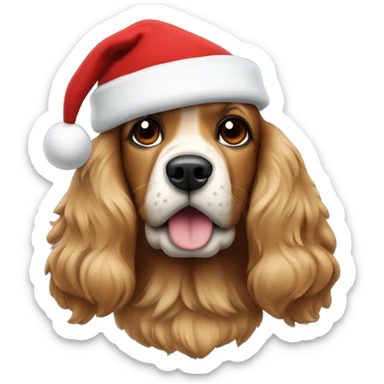 Cocker jack wearing a Christmas hat  sticker