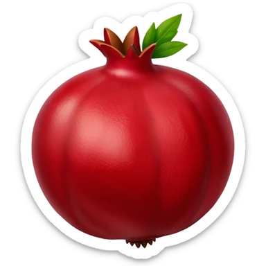 realistic whole pomegranate with leaf sticker