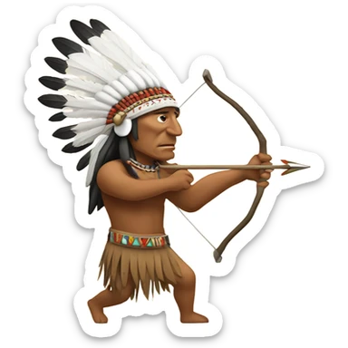 Indian chief firing arrow sticker