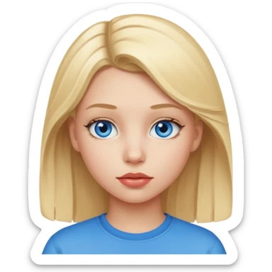 Teenage with blue eyes, blonde hair and thick lips sticker