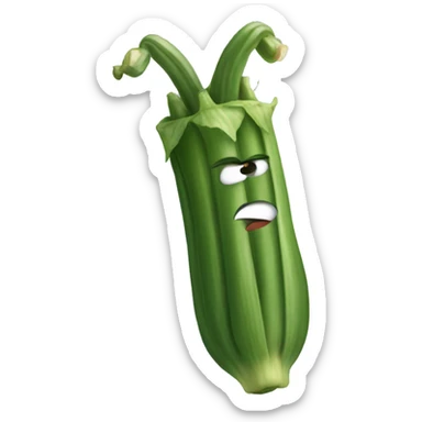 Angry and loving  Okra sticker