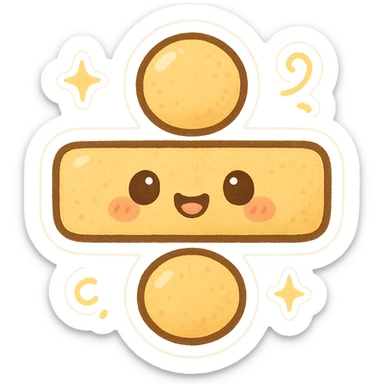 cute division sign (÷) character with a smiling face and whimsical details sticker