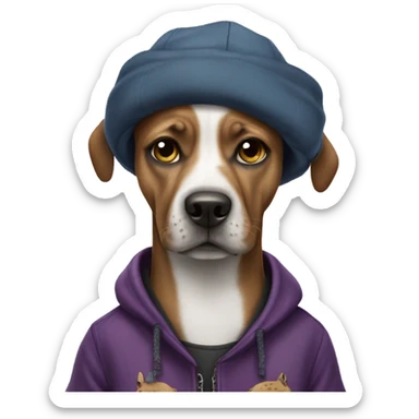 Dog wearing gang clothes sticker
