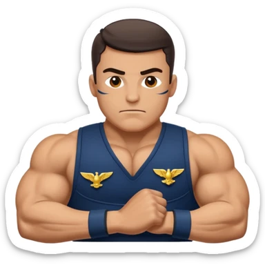big powerful pumped-up fighter of the navy sticker