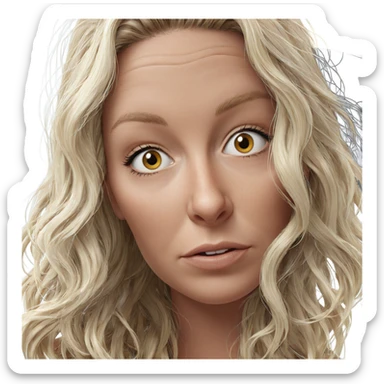 blonde girl portrait close-up sticker