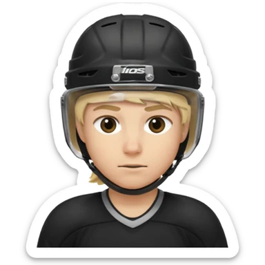 hockey player blonde hair black outfit helmet sticker