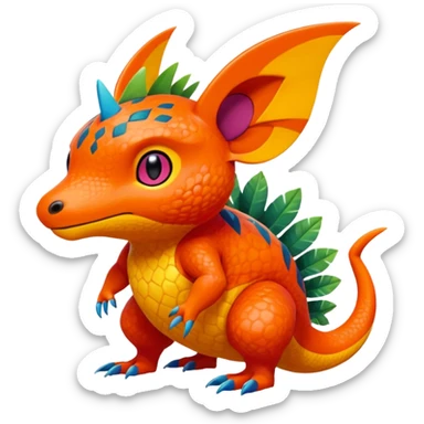  exotic tropical Fakémon-Pokémon-Vernid-creature sticker