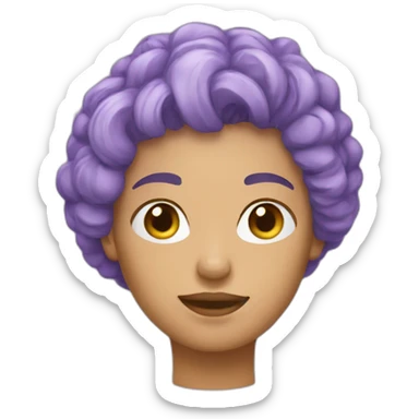 woman hair short lavander tshirt and cellphone sticker