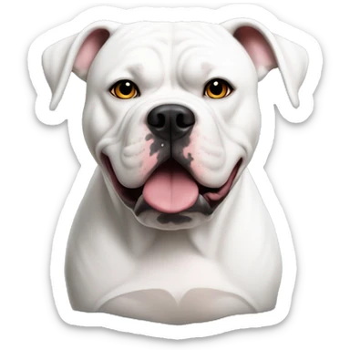 White American bulldog glaring xmas sticker