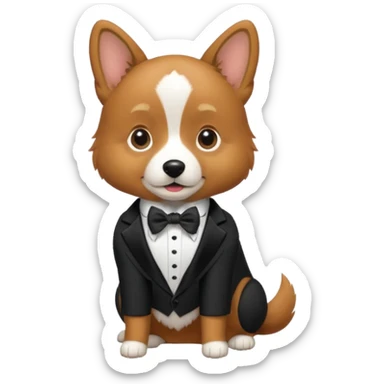 Dog in a tuxedo ￼ sticker