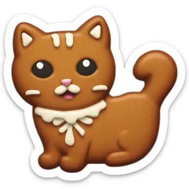 Gingerbread cat cookie sticker