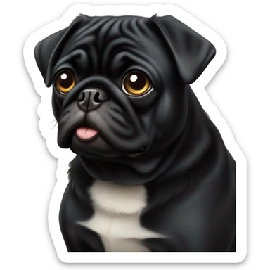 Black pug sticker