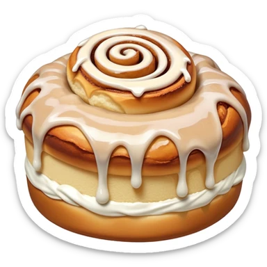 ultra realistic cinnamon roll extra frosting drip sticker