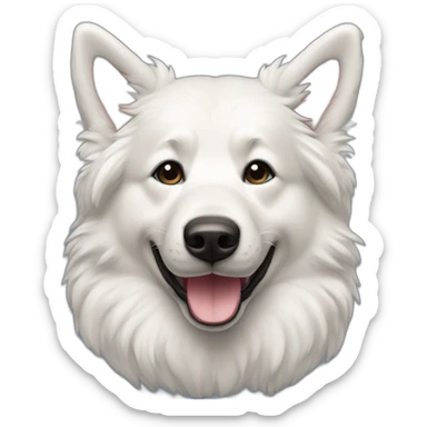 berger blanc suisse souriant  sticker