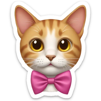 Cat with a bow sticker