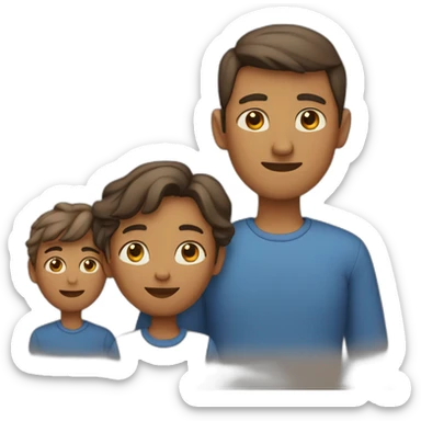 father, mother and two sons sticker