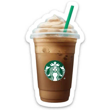 Iced coffee in Starbucks cup sticker