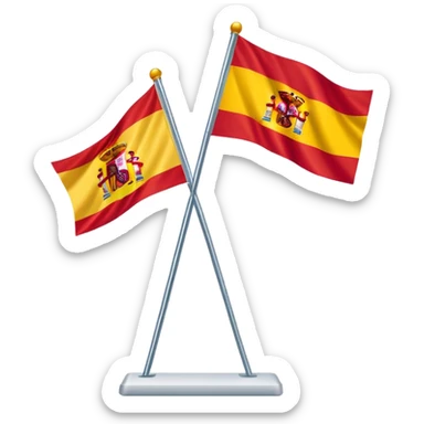 À flag design, split diagonally with Spain flag on one side and France flag on the other sticker