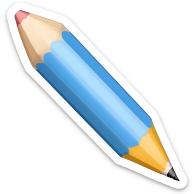 white colored pencil with a sharp tip sticker