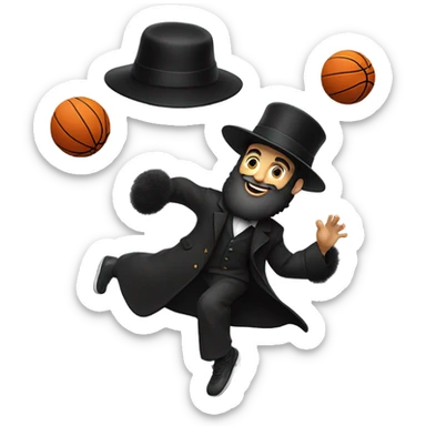 Hasidic Jew dunking basketball  sticker