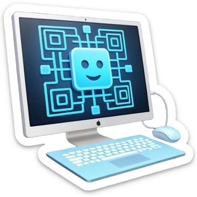 AI webflow on a computer - really complicated, sequences of squares connected to other squares sticker