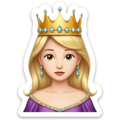 Queen – Elegant woman with jeweled crown and gown sticker